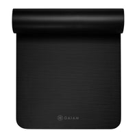 Gaiam Fitness Mat (10mm) Black rolled